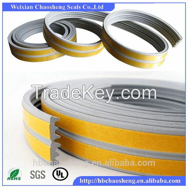 Self adhesive rubber seal for car door and window