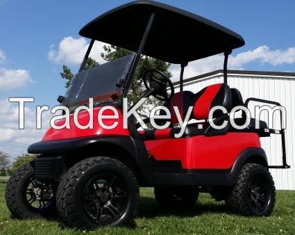 48V Red Lifted Electric Golf Cart Club Car Precedent