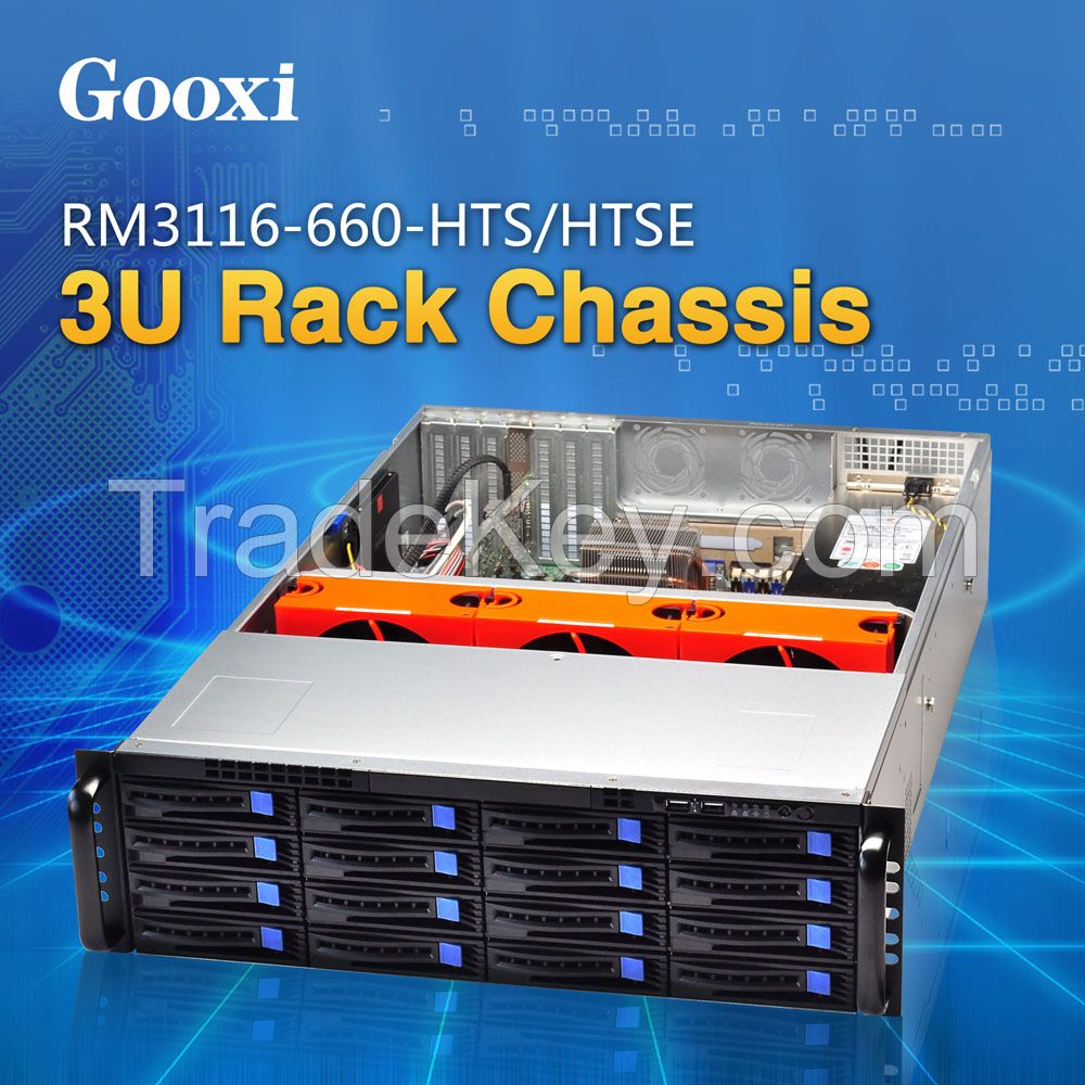 3U rackmount server case chassis 16 HDDs Gooxi RM3116-660-HTS/HTSE EEB / CEB / ATX / Micro ATX