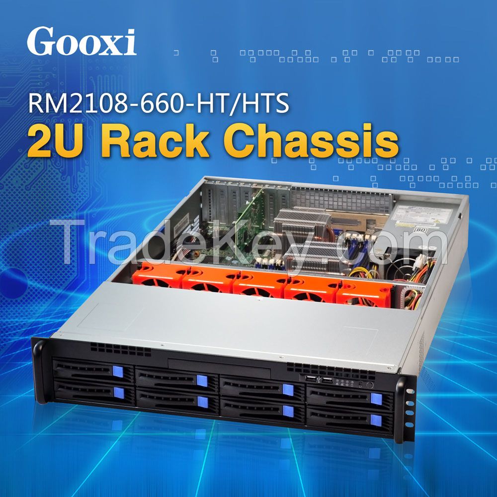 2U rackmount server case chassis 8 bays Gooxi RM2108-660-HT/HTS EEB / CEB / ATX / Micro ATX