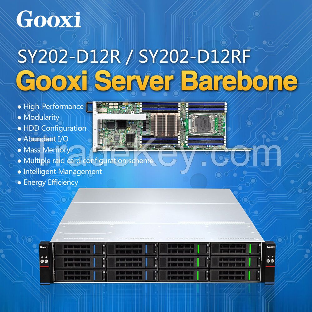 2U server barebone case chassis Controller Storage Server 12 HDDs Gooxi ST201-S12REH single motherboard Xeon E3-1200 V3/V4