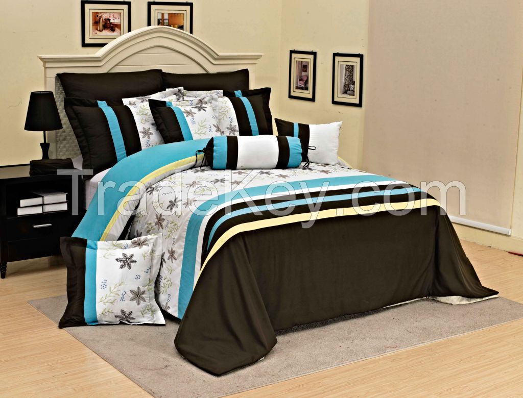 MICROFIBER EMBROIDERY COMFORTER SET