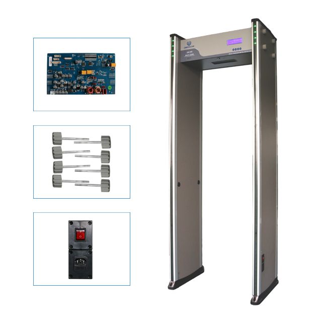 High sensitivity 6/12/18 zones indoor use walk though metal detector door with factory price