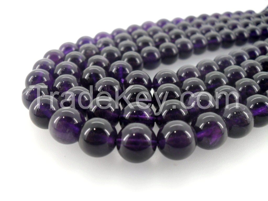 gemstone supplier 6/8/10/12mm wholesale round bead loose natural amethyst