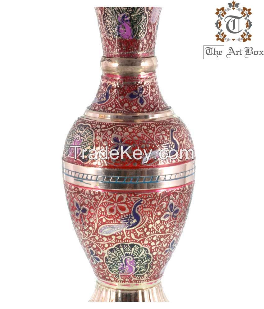 Brass Colorful Flower Vase Home Decor Metal Vases