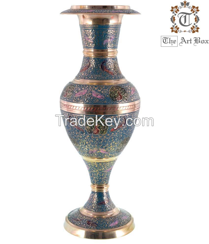 Brass Colorful Flower Vase Home Decor Metal Vases