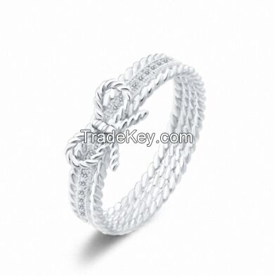 Hot sale good quality promotional rhodium plated animal leopard jewelry ring