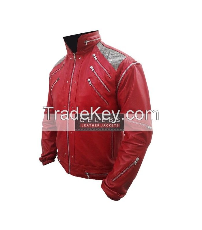 MICHAEL JACKSON RED LEATHER JACKET BEAT IT