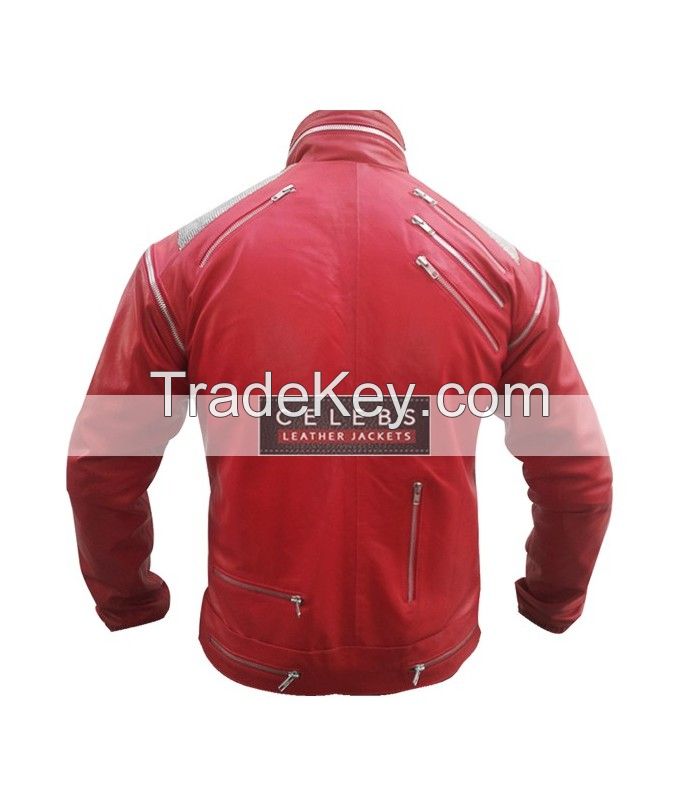 MICHAEL JACKSON RED LEATHER JACKET BEAT IT