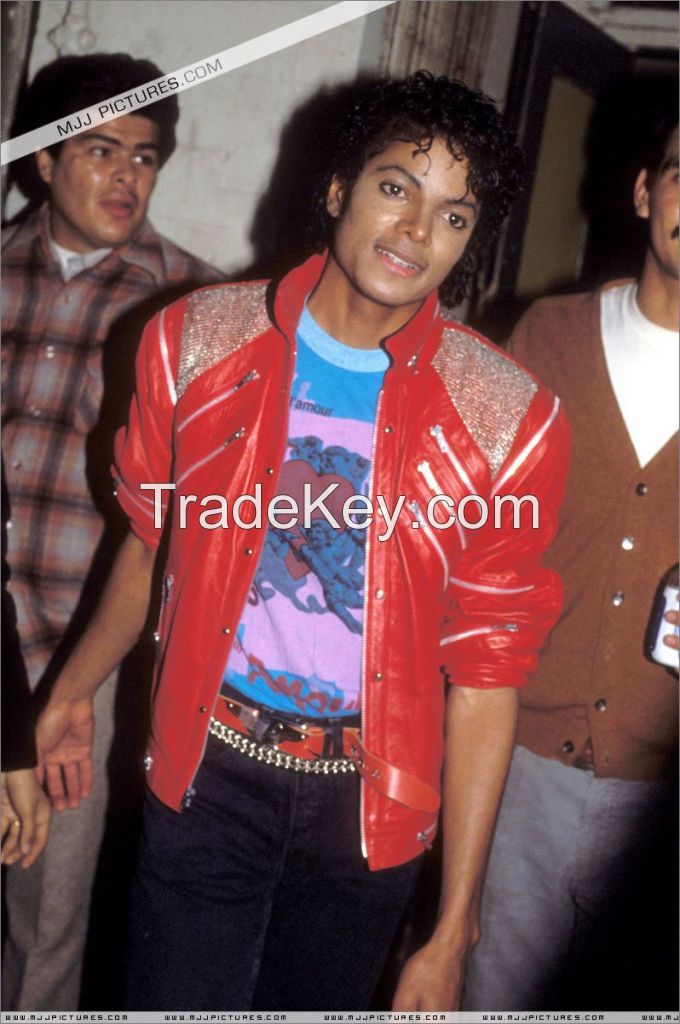 MICHAEL JACKSON RED LEATHER JACKET BEAT IT