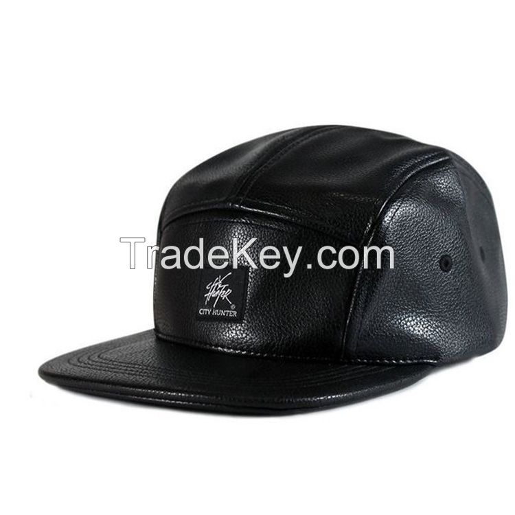 Best Seller New Fashion Leather Hater Hip Hop 5 Panel Caps, 5 Panel Ha