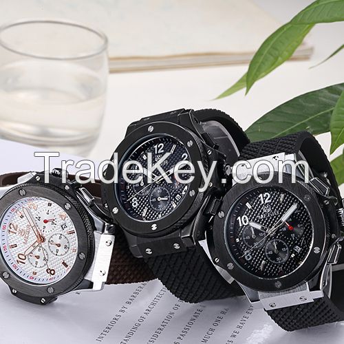 MEGIR Swiss Quartz movement strap watch black waterproof steel wrist watch MN3002GBK-1