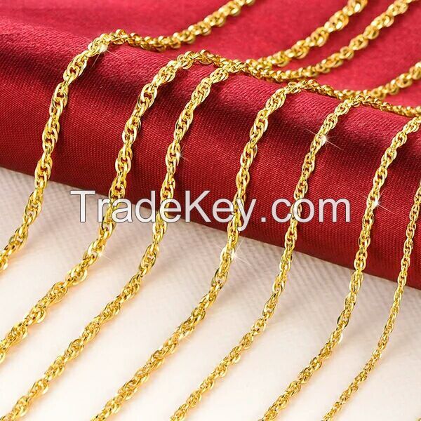 Gold side chain necklace