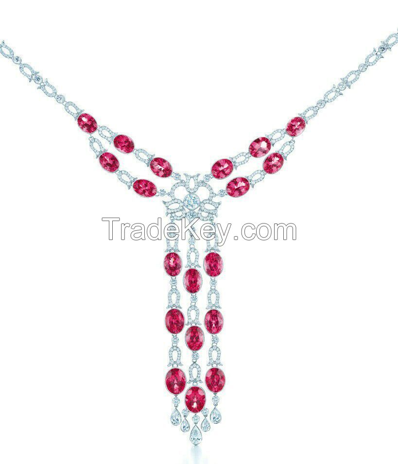 Agate bead of M button necklace for women&#039;s