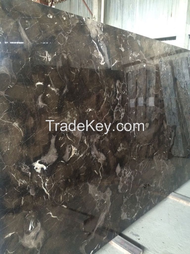 Chinese cheap brown natural marble high polished marble for wall and floor tile for sale