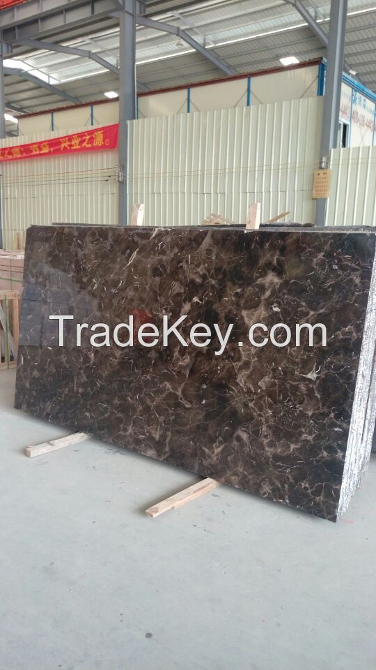 Chinese cheap brown natural marble high polished marble for wall and floor tile for sale