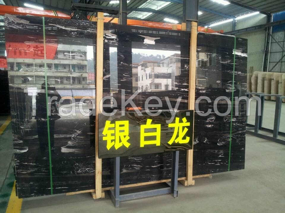 China Silver Dragon Marble for Decorative Wall/black and white wooden marble natural black silver dragon marble