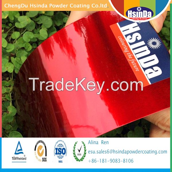 New High Gloss Candy Red Transparent Powder Coating