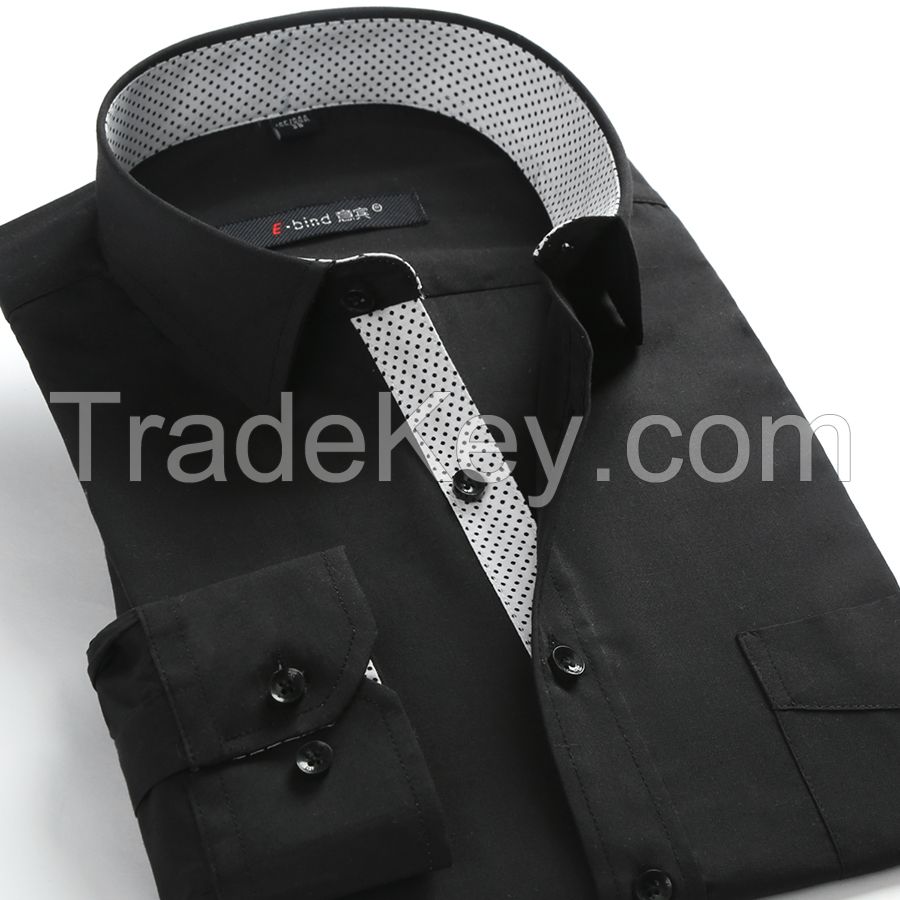 Solid color men's dress shirt for oem