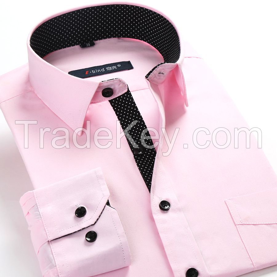 Solid color men's dress shirt for oem