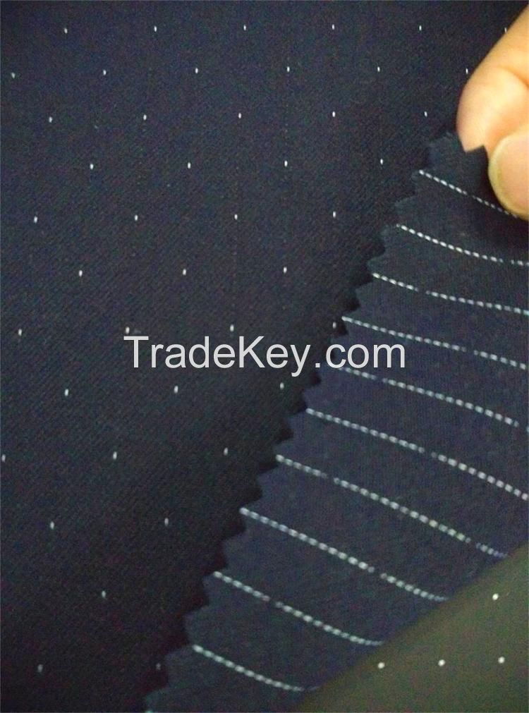 T/R, Two Tone Effects, white dot,antistatic finish,Elastic Woven Dying woven  Fabric