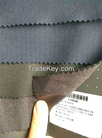 Poly/Rayon/Wool/Spandex, blended antistatic woven fabric, for Men suit, pants, trousers 