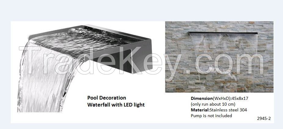 Stainless steel waterfall cascade for garden pond swimming pool