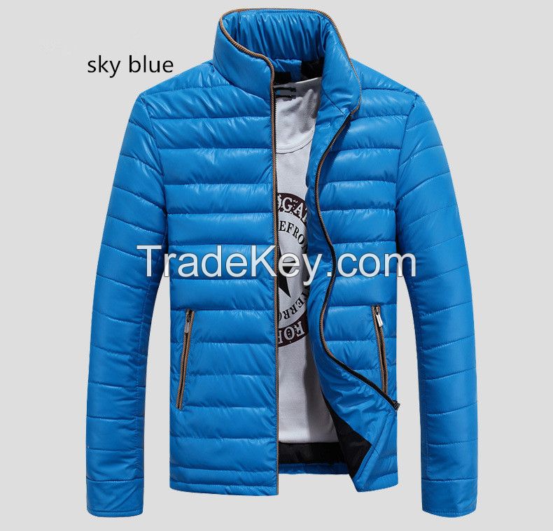 mens outdoor cotton padded thick warm leisure  stand collar jacket