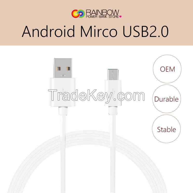 Micro Cable, Rainbow Charger Cables to USB Syncing and Charging Cable Data Charger for Android, Samsung, Nexus, LG, HTC, Nokia, Sony, and More