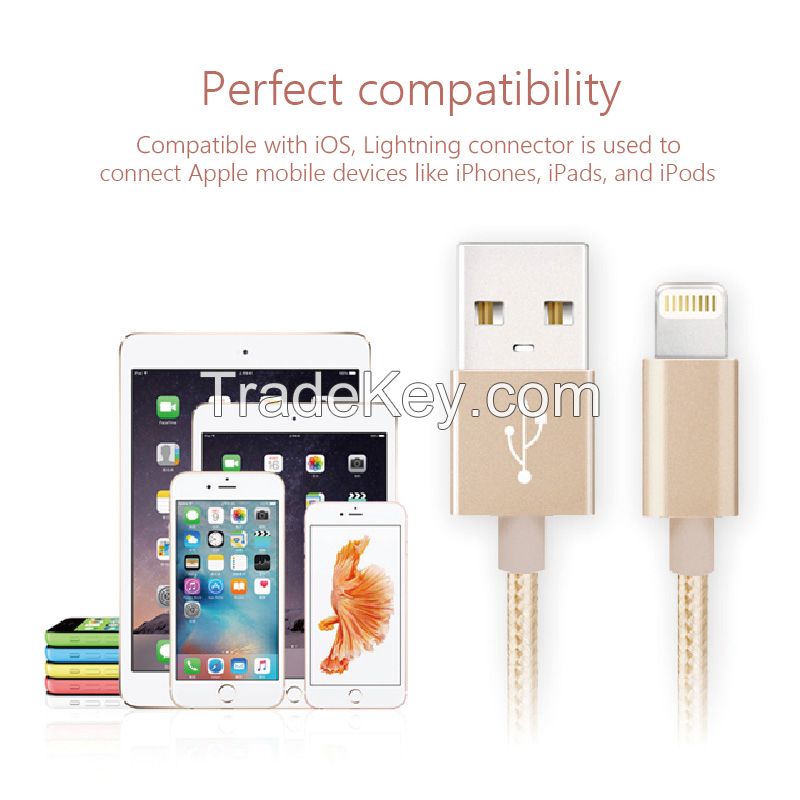 Lightning Cable, Rainbow Charger Cables to USB Syncing and Charging Cable Data Nylon Braided Cord Charger for iPhone 7/7 Plus/6/6 Plus/6s/6s Plus/5/5s/5c/SE and more