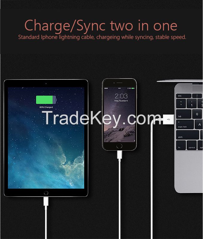 Lightning Cable, Charger Cables to USB Syncing and Charging Cable Data for iPhone 7/7 Plus/6/6 Plus/6s/6s Plus/5/5s/5c/SE and more