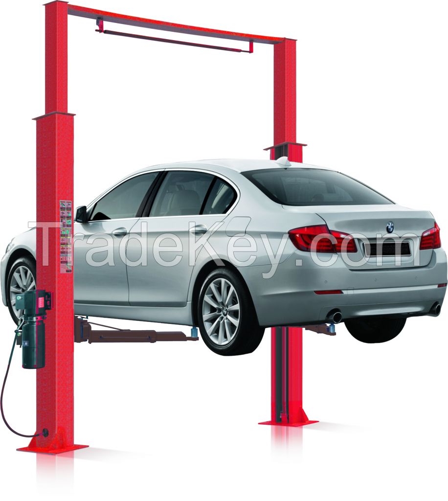 two post clear floor car lift