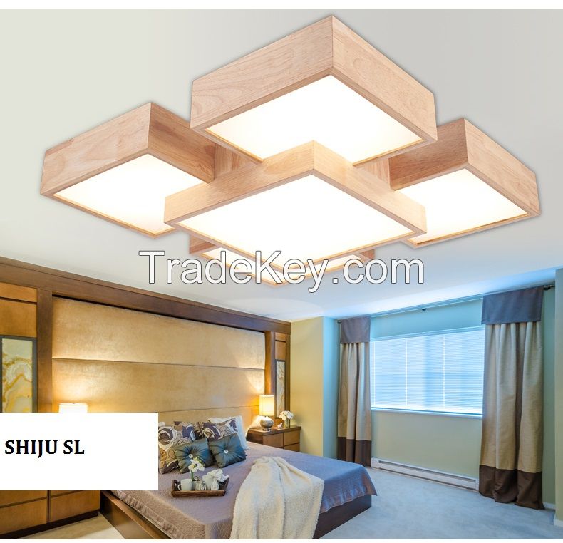 SL T wood ceiling lamp living room led simple creative lamp Japan style bedroom wood ceiling lamp Y0552