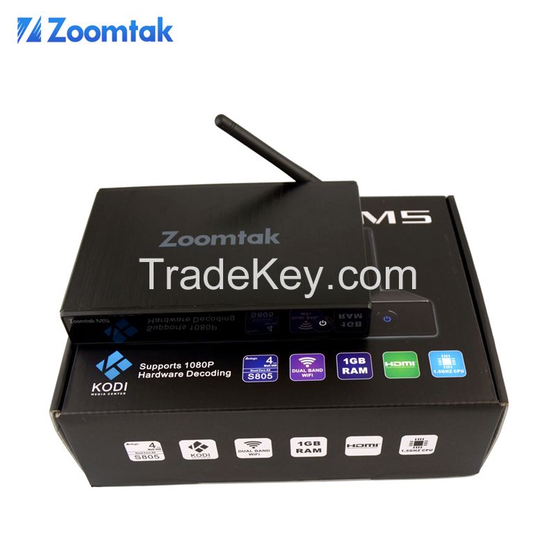 2016 Factory price Zoomtak M5 amlogic s805 quad core tv box