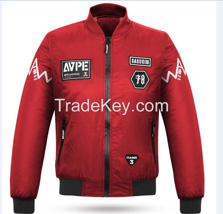 002 Polyester Mens Waterproof Bomber Jacket For Winter 