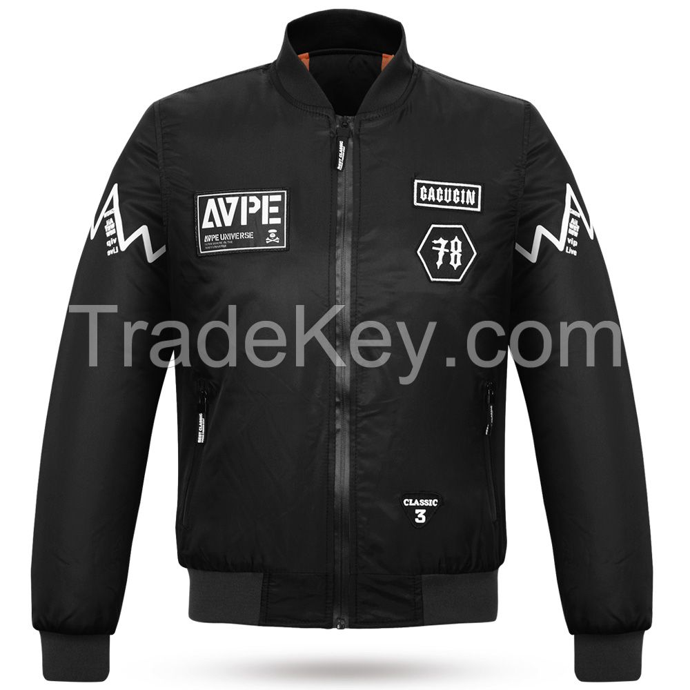 002 Polyester Mens Waterproof Bomber Jacket For Winter 