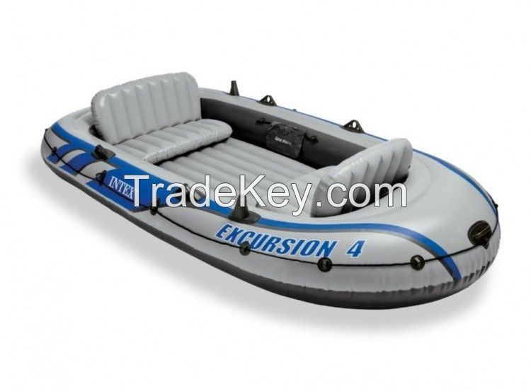 Sport Boat Inflatable Raft Set 4 Person Aluminum Oars Air Pump Fishing River 