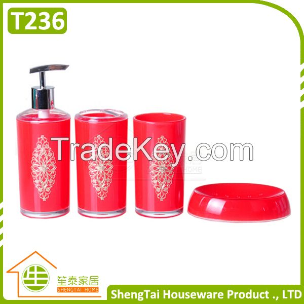 Modern Iron Flower Pattern Decorative European Style Custom Bathroom Set