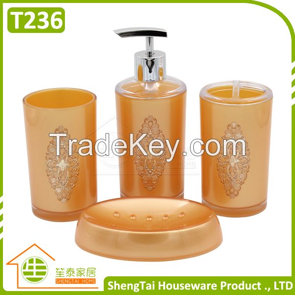 Modern Iron Flower Pattern Decorative European Style Custom Bathroom Set