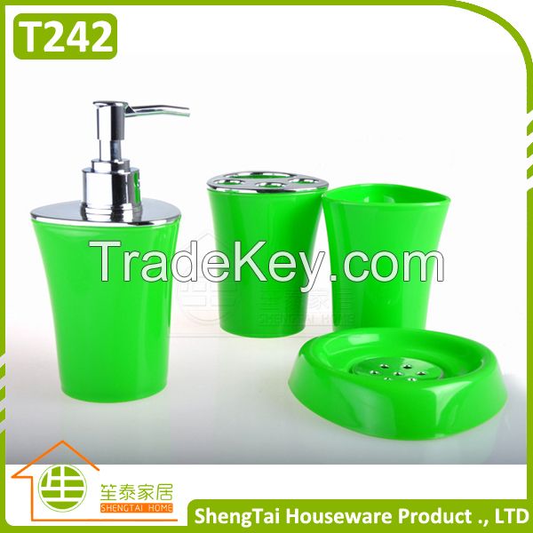 Fashion Bright Color Irregular Metal And Plastic Bathroom Fittings Set