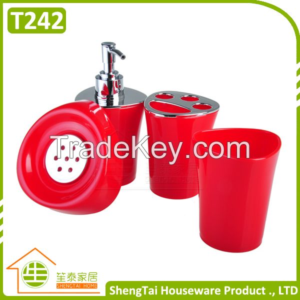 Fashion Bright Color Irregular Metal And Plastic Bathroom Fittings Set