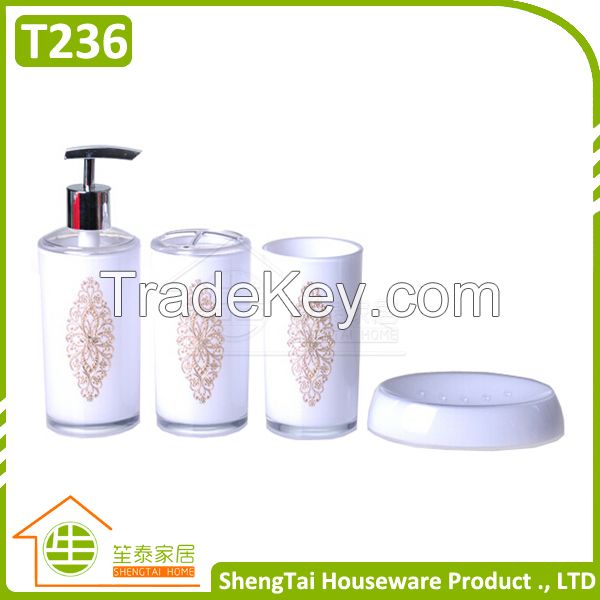 Modern Iron Flower Pattern Decorative European Style Custom Bathroom Set