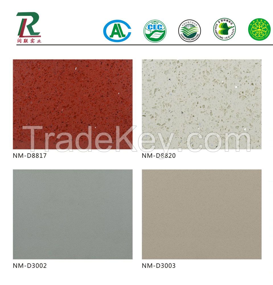 artificial quartz stone slab for countertop or home decoration