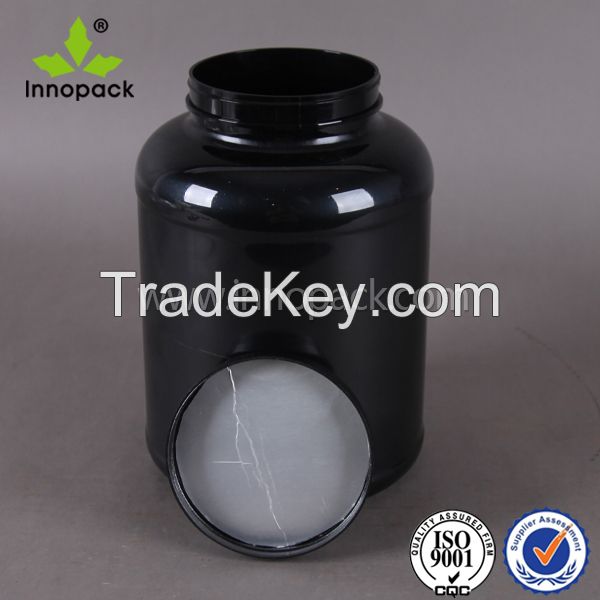 5L pet clear black food grade plastic jar with screw cap