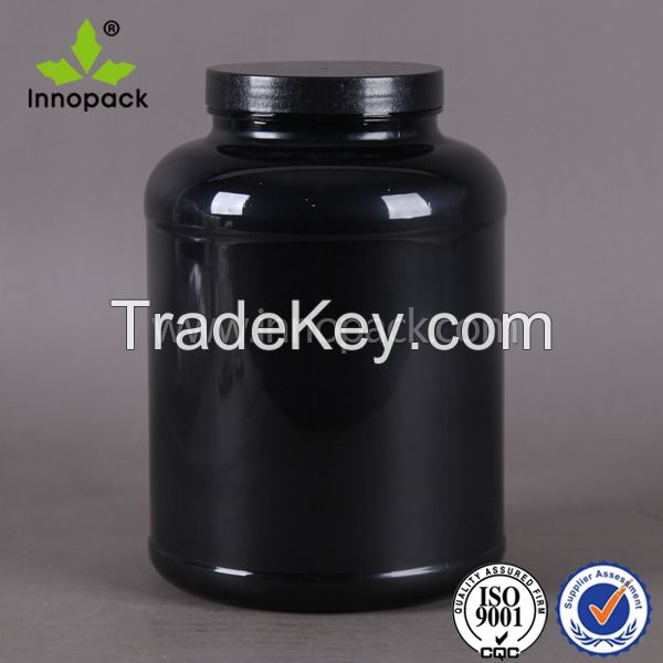 5L pet clear black food grade plastic jar with screw cap