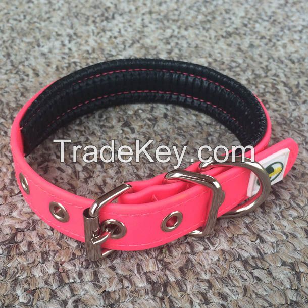 No stink Vinyl PVC coated dog collars with soft padding