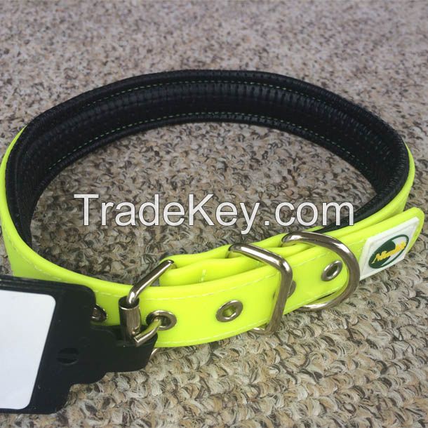 No stink Vinyl PVC coated dog collars with soft padding