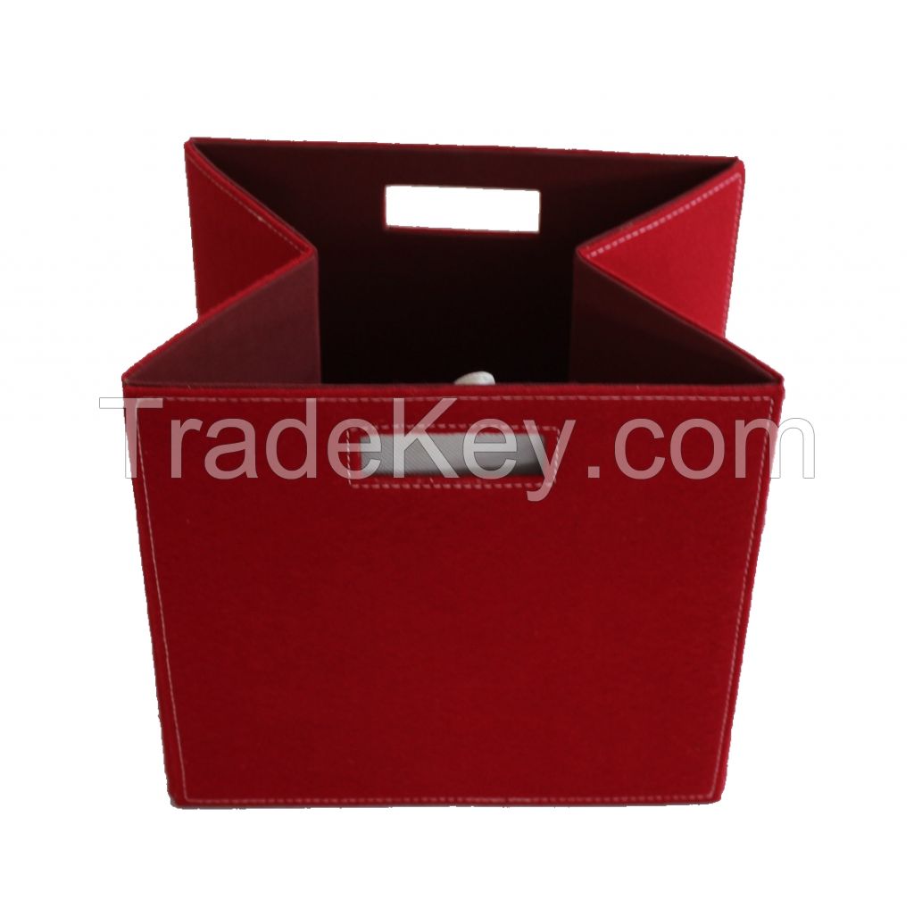 Folding square storage basket