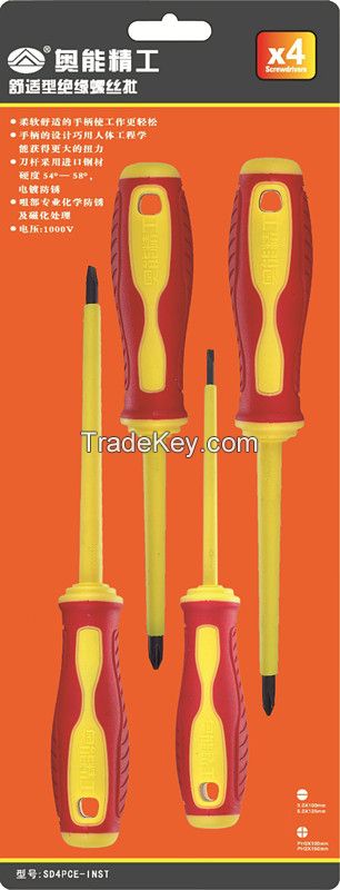 Insulated cushion grip screwdriver 4 pcs set