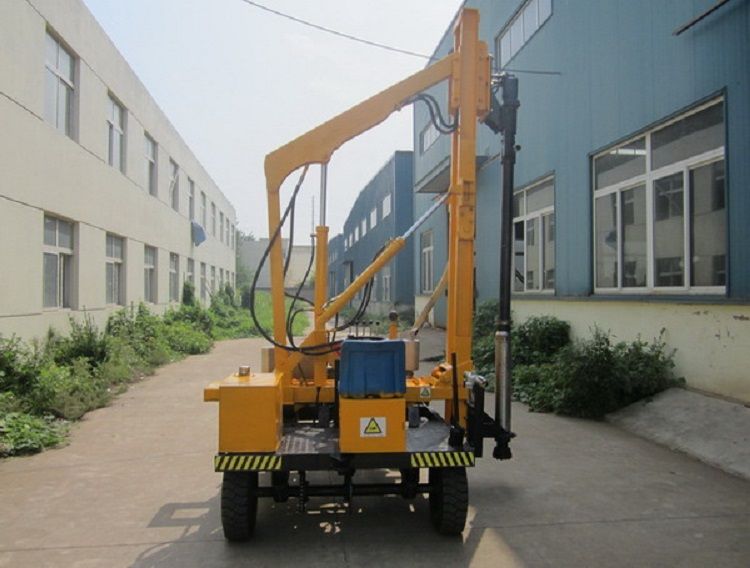 Rock drilling machine pile driver for hard construction site